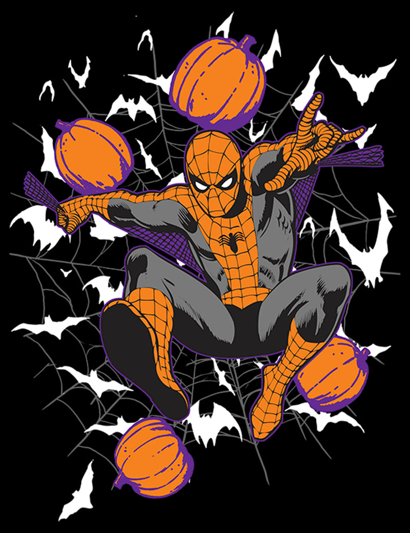 Men's Marvel Halloween Spider-Man Pumpkin Web T-Shirt