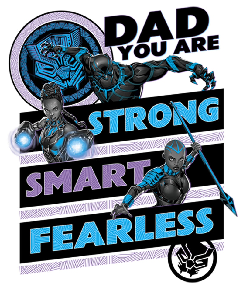 Men's Marvel Black Panther Dad You are Strong Smart Fearless Long Sleeve Shirt