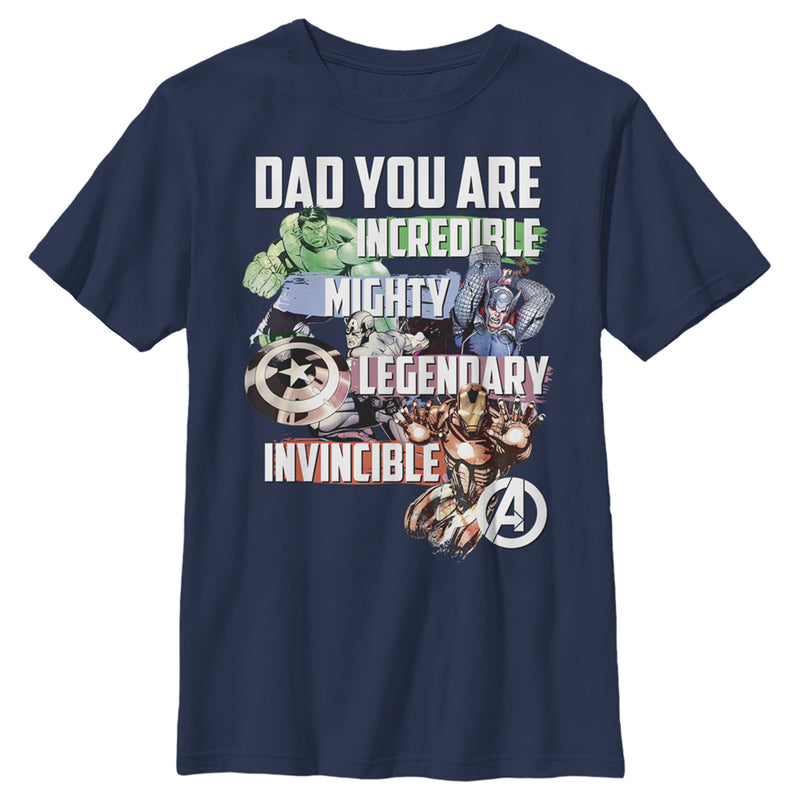 Boy's Marvel Daddy You are Our Super Hero T-Shirt