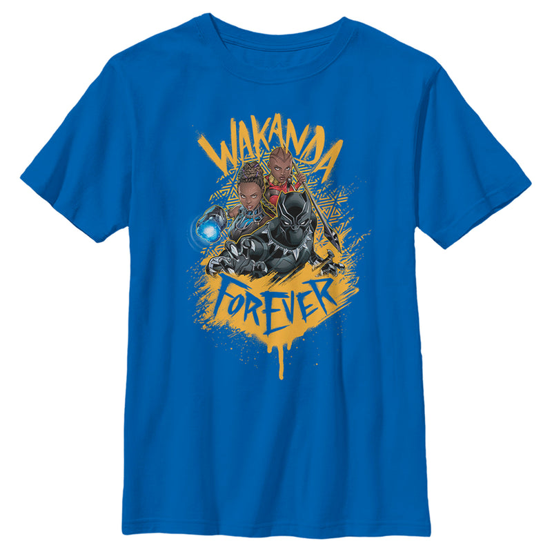Boy's Marvel Black Panther Wakanda Forever Animated T-Shirt