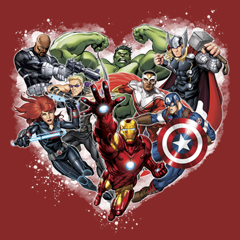Women's Marvel Avengers Assemble Heart Collage T-Shirt