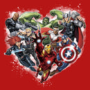 Girl's Marvel Valentine's Day Avenger Heart Collage T-Shirt