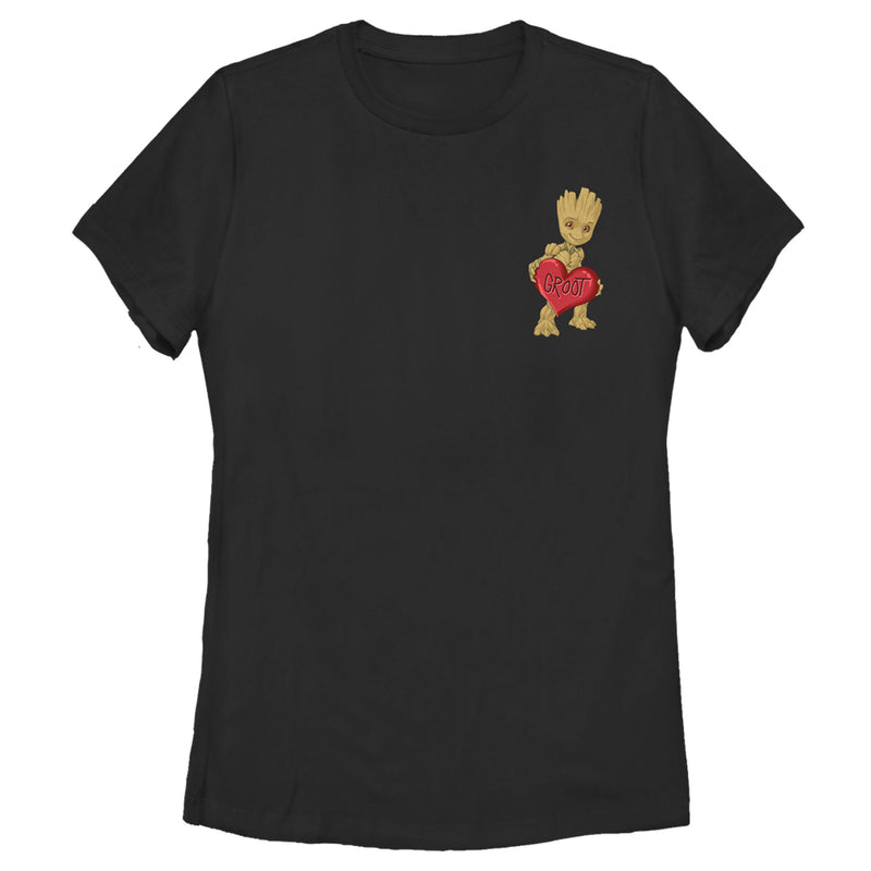 Women's Marvel Guardians of the Galaxy Valentine's Day Groot Heart T-Shirt