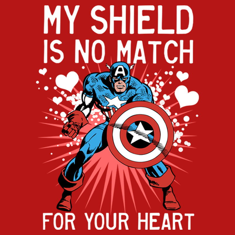 Girl's Marvel Captain America No Shield For Your Heart T-Shirt