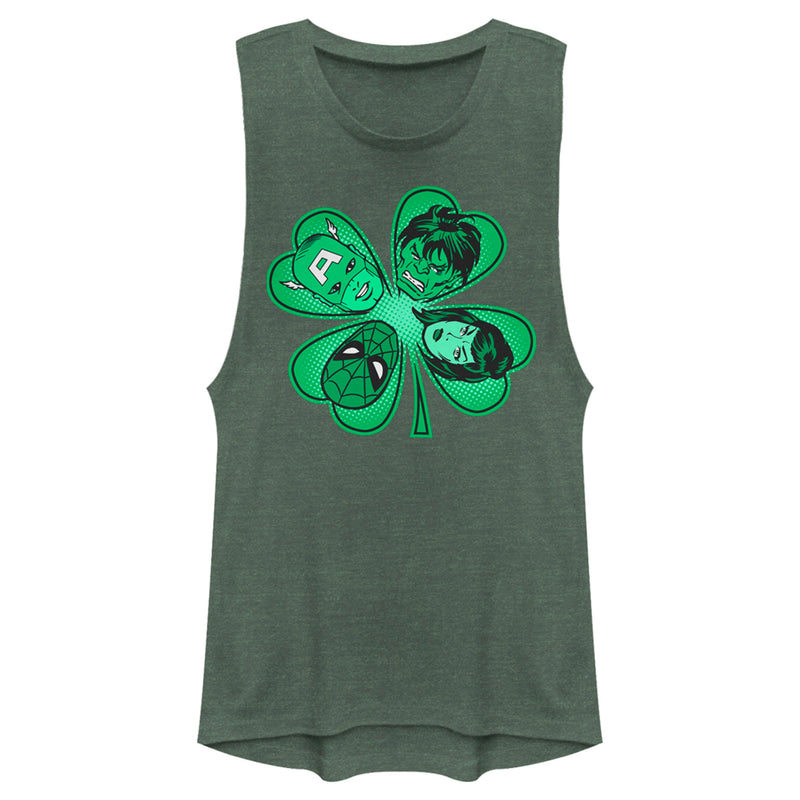 Junior's Marvel St. Patrick's Day Hero Four-Leaf Clover Festival Muscle Tee