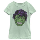 Girl's Marvel St. Patrick's Day Hulk Face T-Shirt