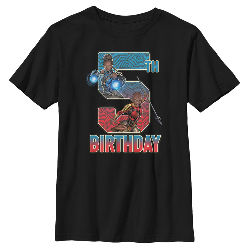 Boy's Marvel Shuri and Okoye 5th Birthday T-Shirt