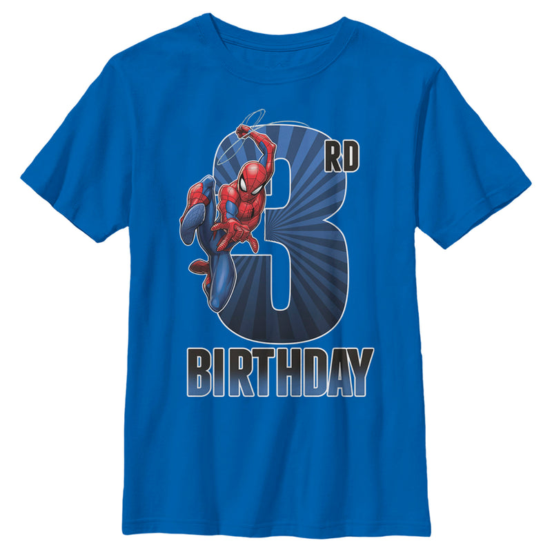 Boy's Marvel Spider-Man Swinging 3rd Birthday T-Shirt