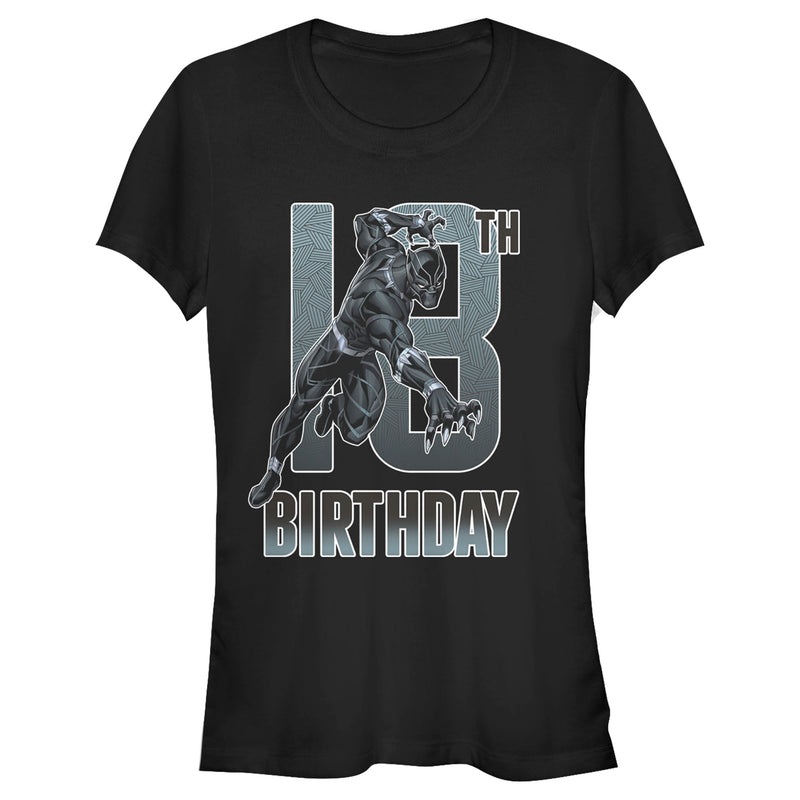 Junior's Marvel Black Panther 18th Birthday Action Pose T-Shirt