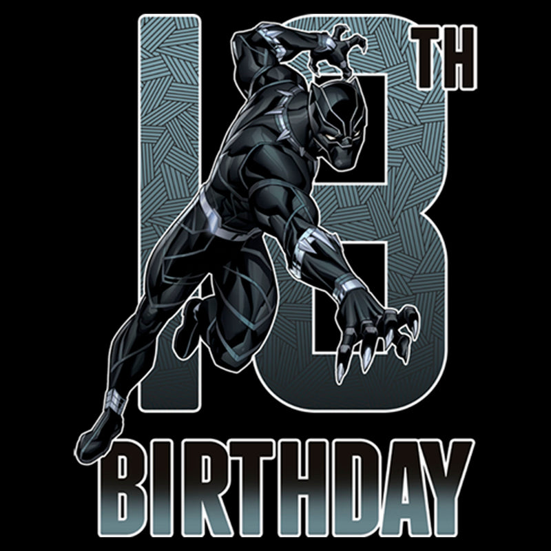 Junior's Marvel Black Panther 18th Birthday Action Pose T-Shirt