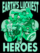 Junior's Marvel Avengers St. Patrick's Day Earths Luckiest Heroes T-Shirt