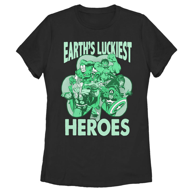 Women's Marvel Avengers St. Patrick's Day Earths Luckiest Heroes T-Shirt