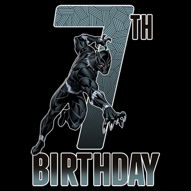 Boy's Marvel Black Panther Action Pose 7th Birthday T-Shirt