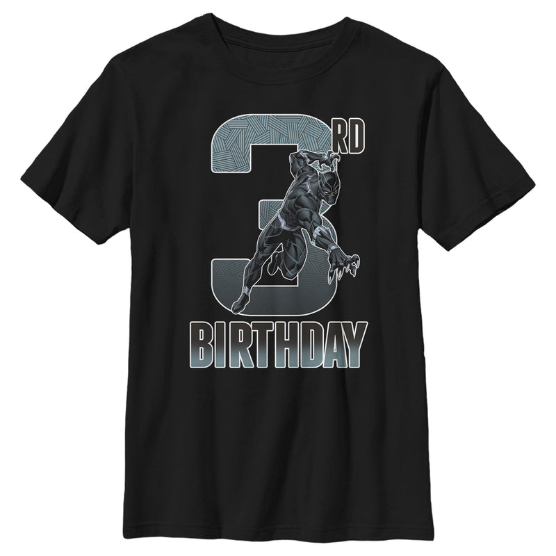 Boy's Marvel Black Panther Action Pose 3rd Birthday T-Shirt