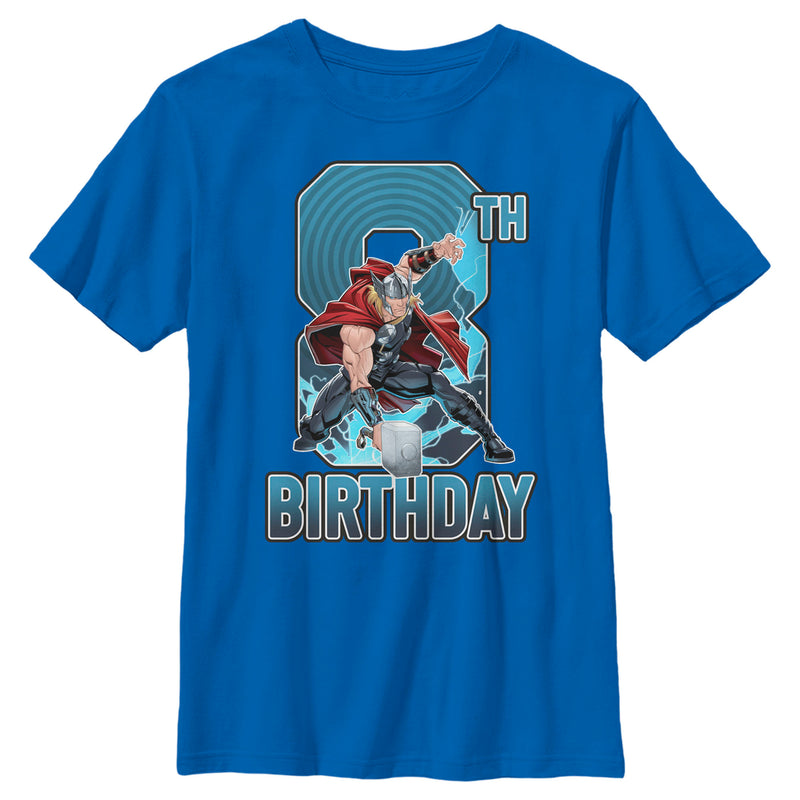 Boy's Marvel Thor Hammer 8th Birthday T-Shirt