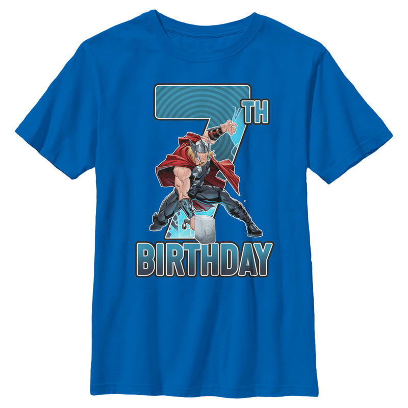 Boy's Marvel Thor Hammer 7th Birthday T-Shirt