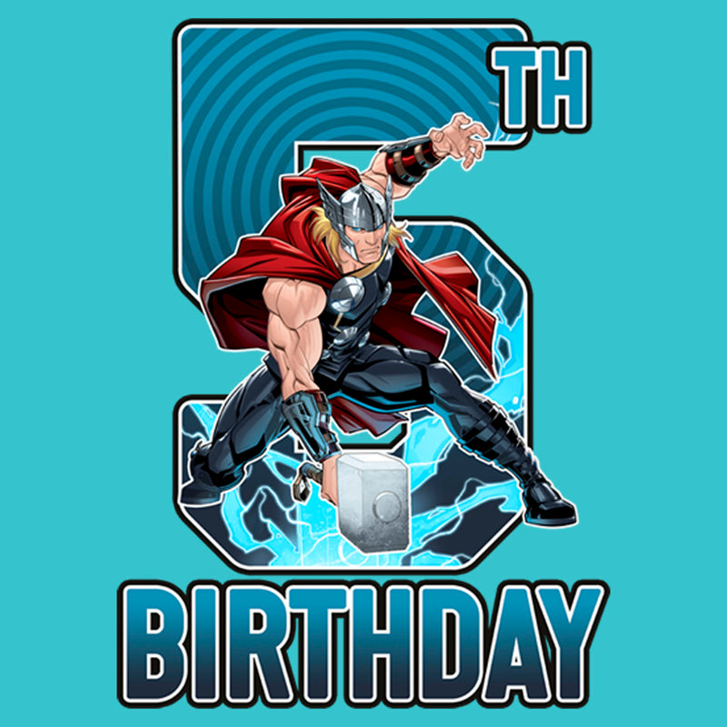 Girl's Marvel Thor Hammer 5th Birthday T-Shirt