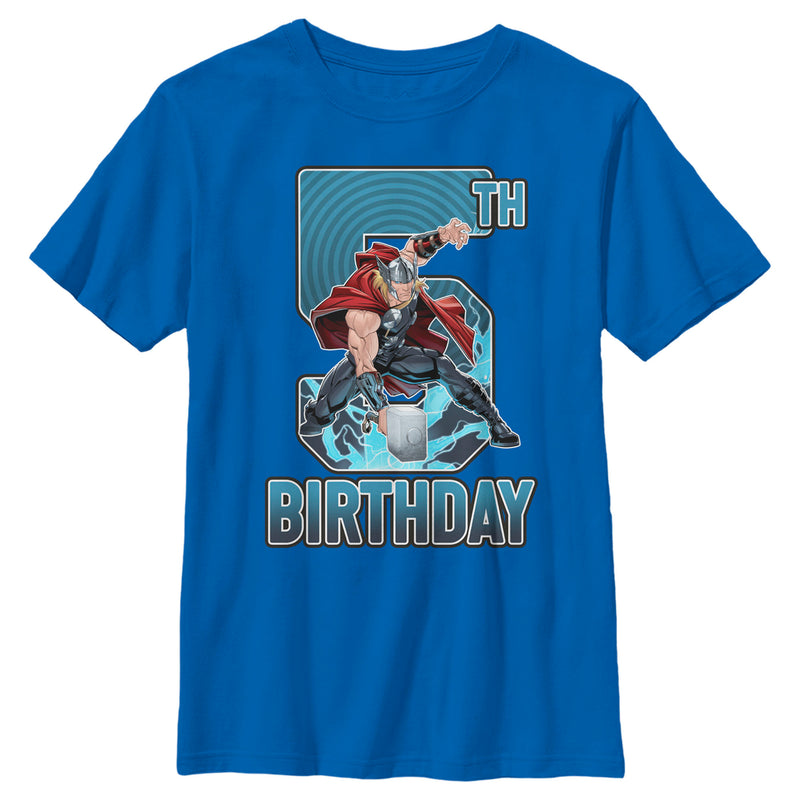 Boy's Marvel Thor Hammer 5th Birthday T-Shirt