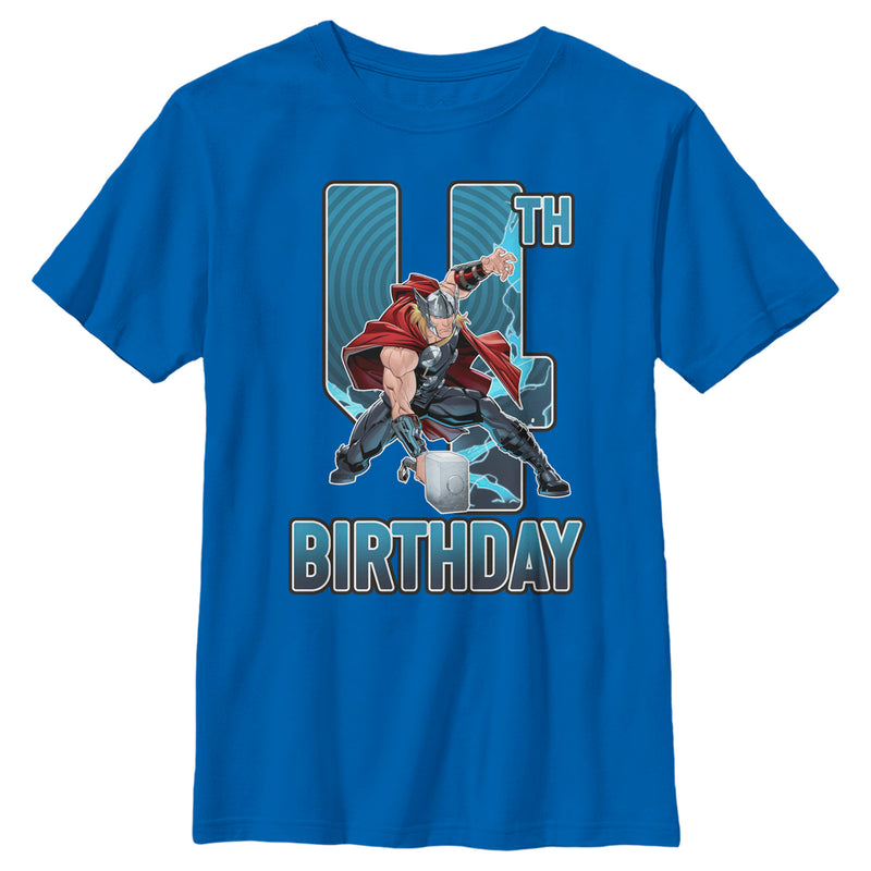 Boy's Marvel Thor Hammer 4th Birthday T-Shirt