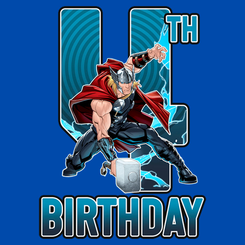 Boy's Marvel Thor Hammer 4th Birthday T-Shirt