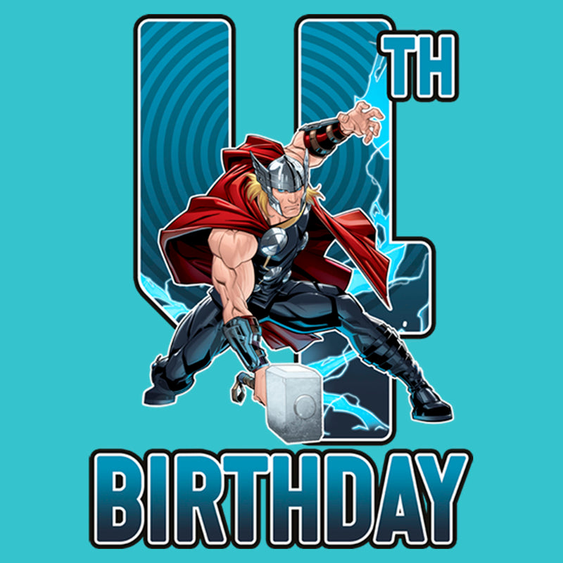 Girl's Marvel Thor Hammer 4th Birthday T-Shirt