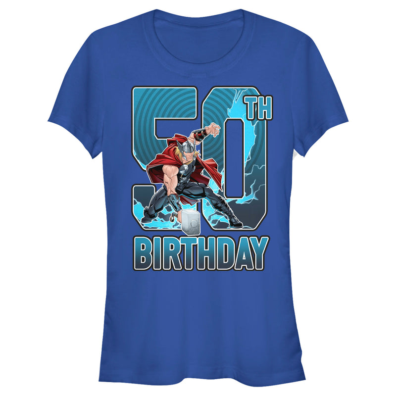 Junior's Marvel Thor Hammer 50th Birthday T-Shirt