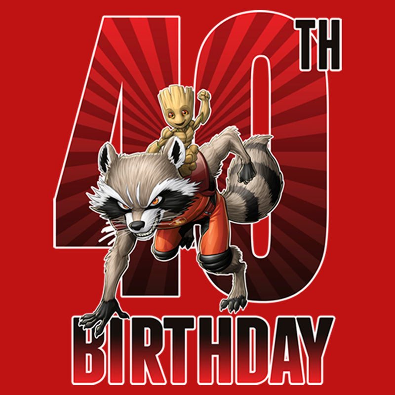 Junior's Marvel Rocket and Baby Groot 40th Birthday T-Shirt