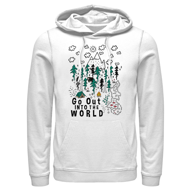 Men's Lost Gods Go Out Into The World Camp Pull Over Hoodie