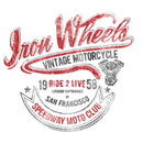 Men's Lost Gods Iron Wheels Speedway Moto Club Distressed T-Shirt