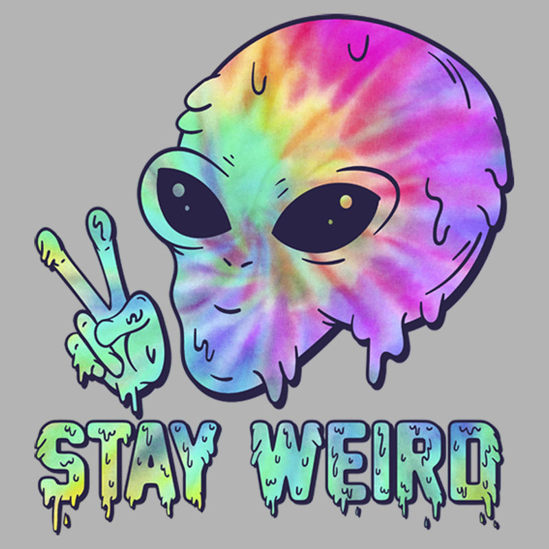 Men's Lost Gods Stay Weird Tie-Dye Alien Pull Over Hoodie