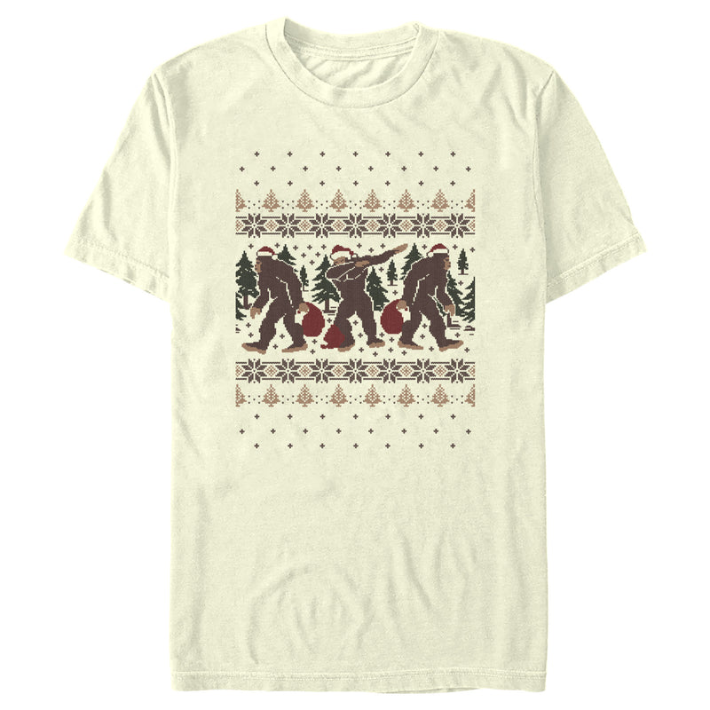 Men's Lost Gods Ugly Christmas Dabbing Bigfoot T-Shirt