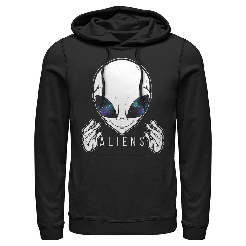 Men's Lost Gods Aliens Galaxy in Eyes Pull Over Hoodie