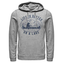 Men's Lost Gods Bear Canoe on Lake Pull Over Hoodie