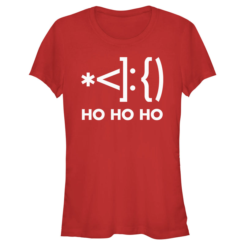 Junior's Lost Gods Emoticon Santa T-Shirt