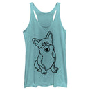 Women's Lost Gods Corgi Portrait Racerback Tank Top