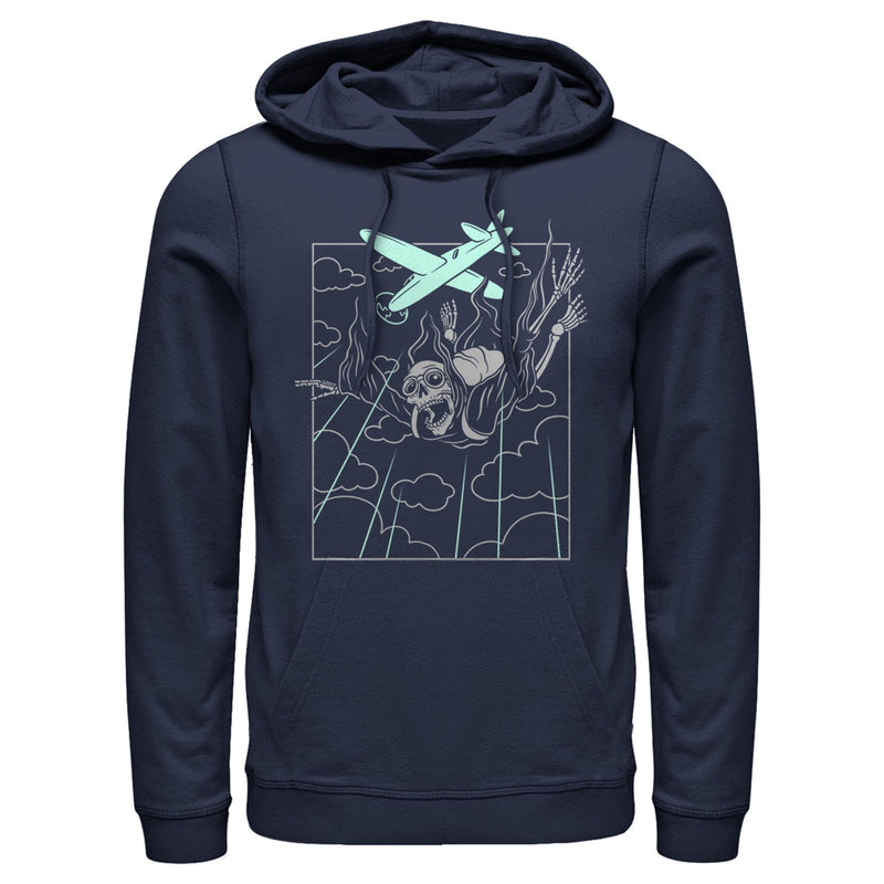 Men's Lost Gods Skeleton Sky Diving Pull Over Hoodie