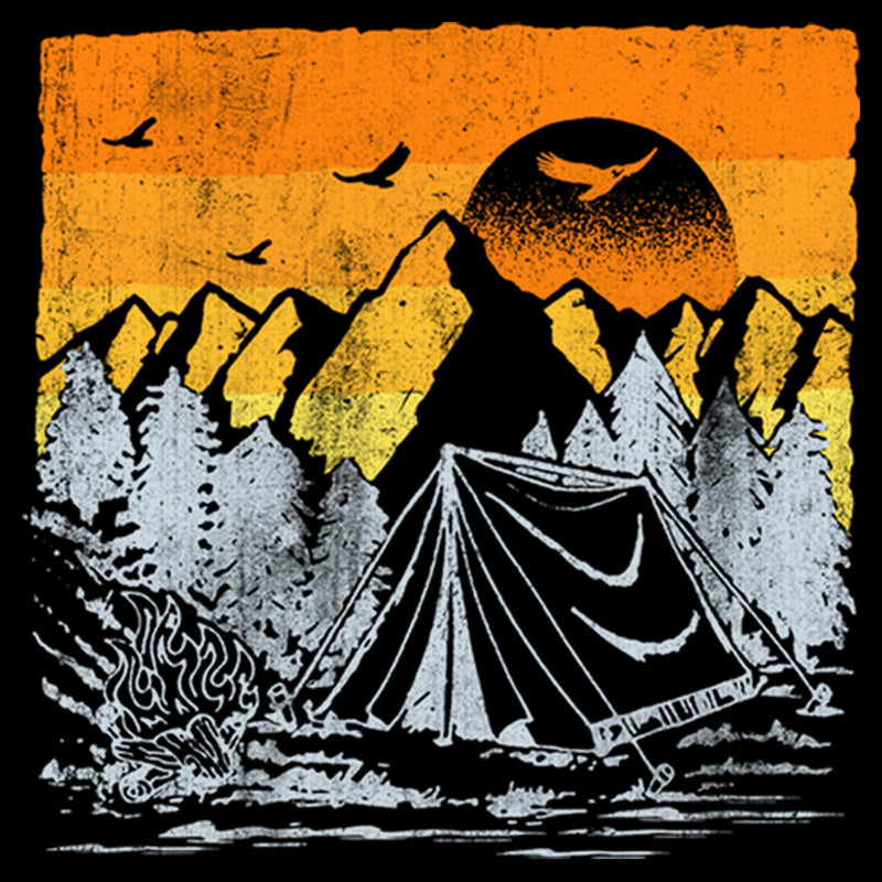 Men's Lost Gods Distressed Camping Scene T-Shirt