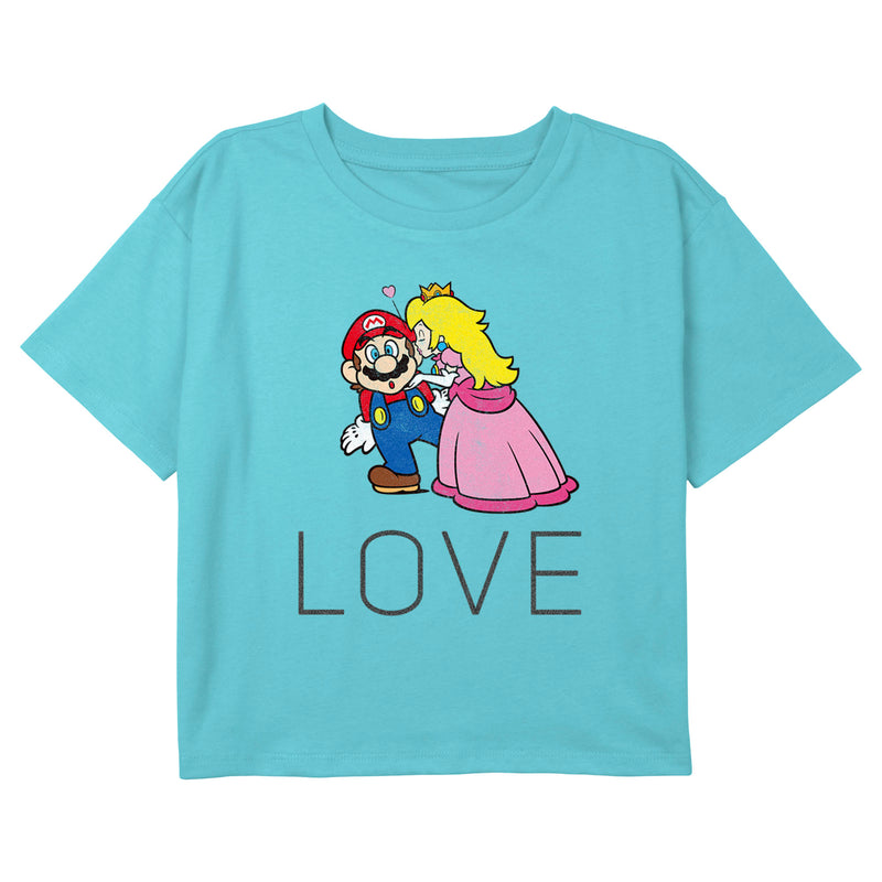 Girl's Nintendo Super Mario Princess Peach Kiss T-Shirt