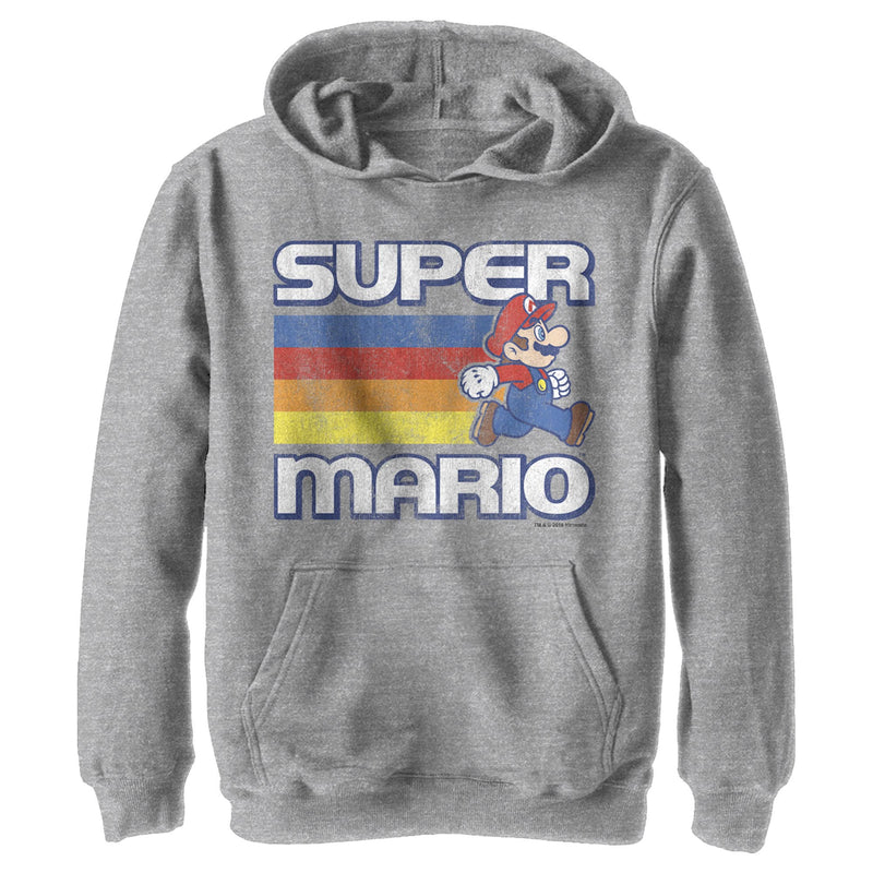 Boy's Nintendo Super Mario Distressed Flag Pull Over Hoodie