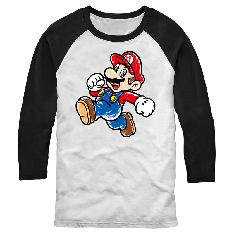 Men's Nintendo Jumping Mario Baseball Tee