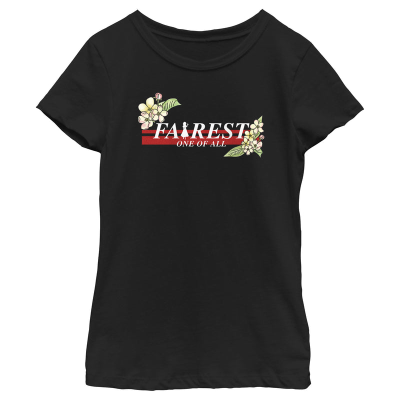 Girl's Snow White and the Seven Dwarfs Floral Fairest One of All T-Shirt