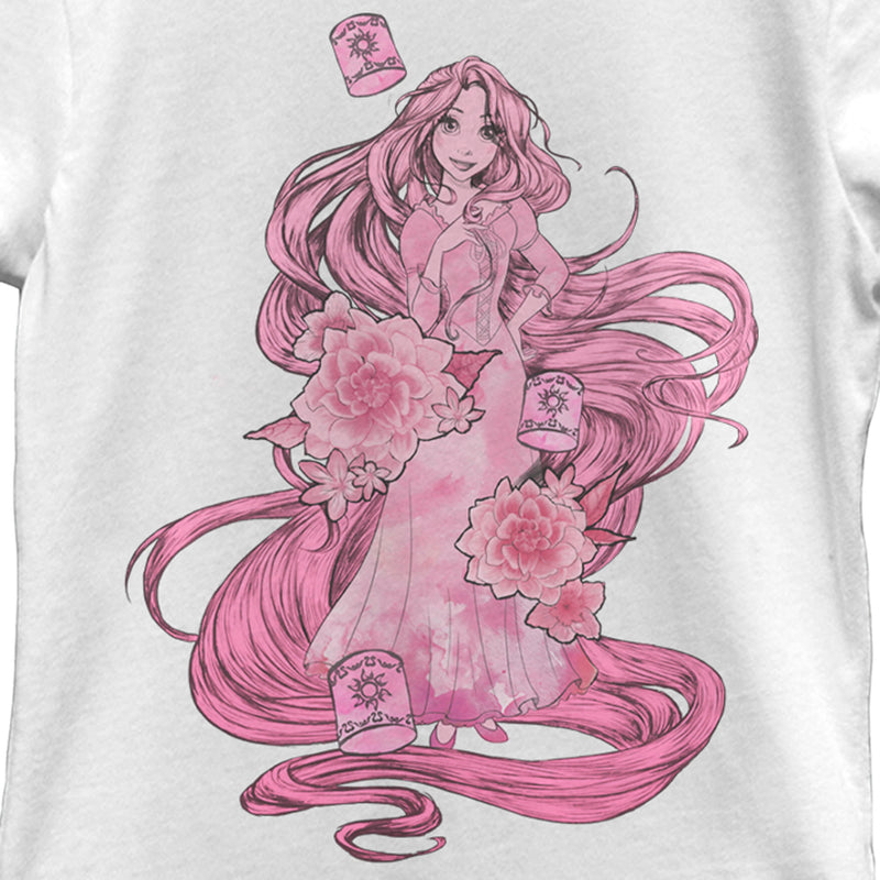 Girl's Tangled Rapunzel Tonal Print T-Shirt