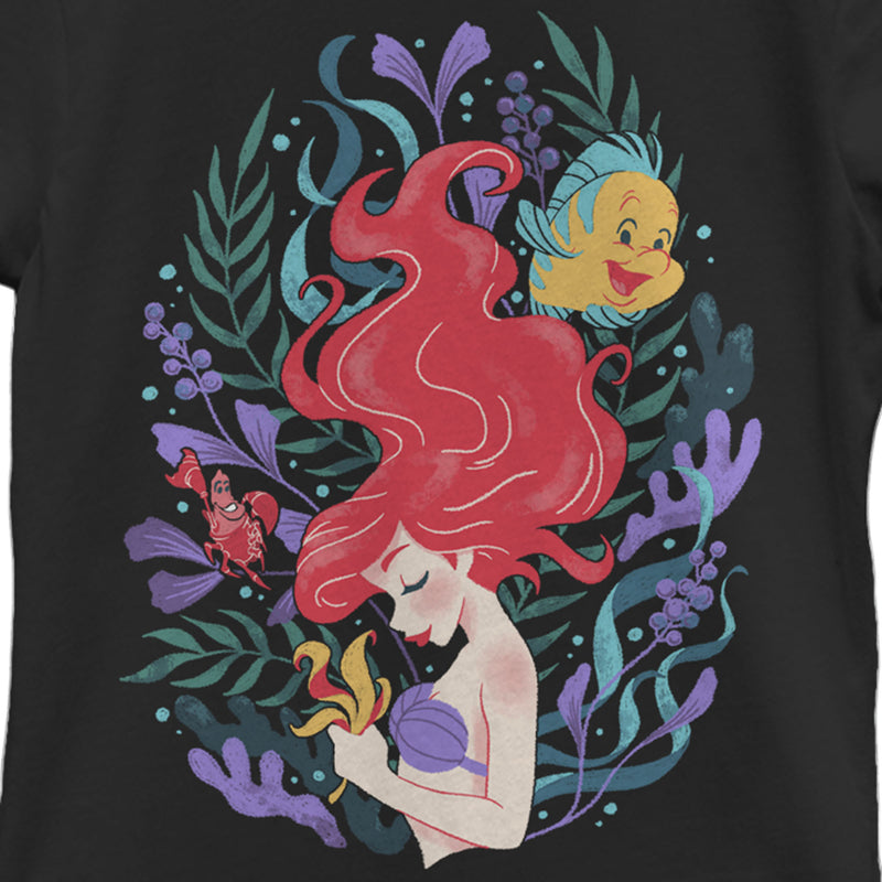 Girl's The Little Mermaid Artistic Underwater Ariel T-Shirt