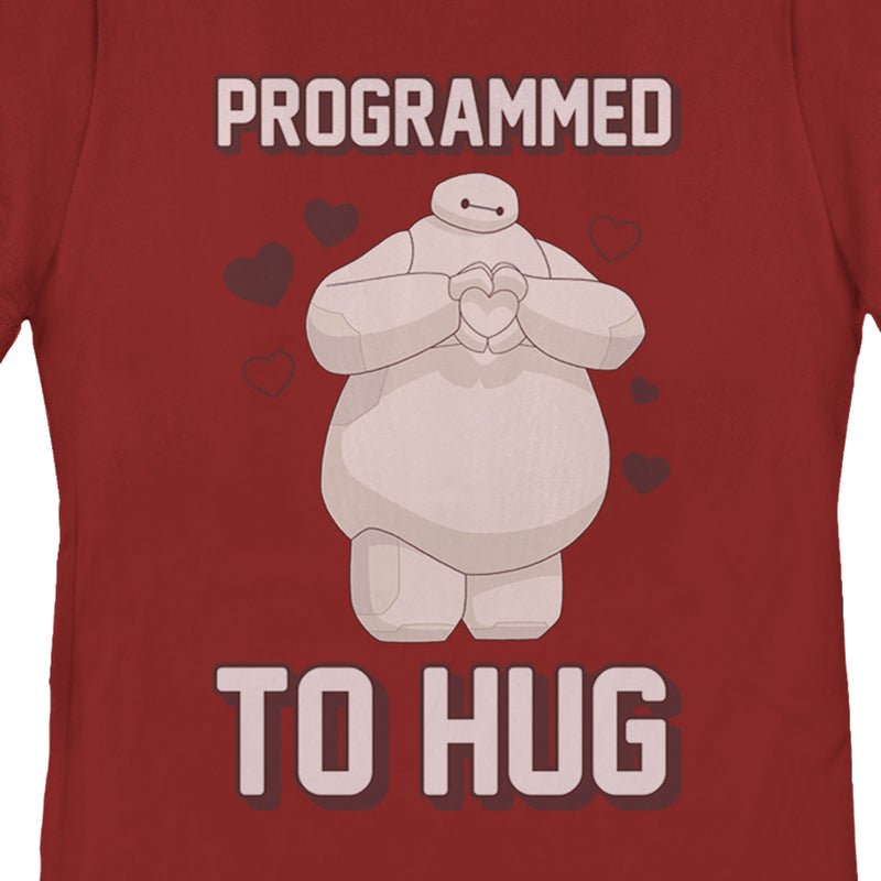 Women's Big Hero 6 Valentine Baymax Programmed to Hug T-Shirt