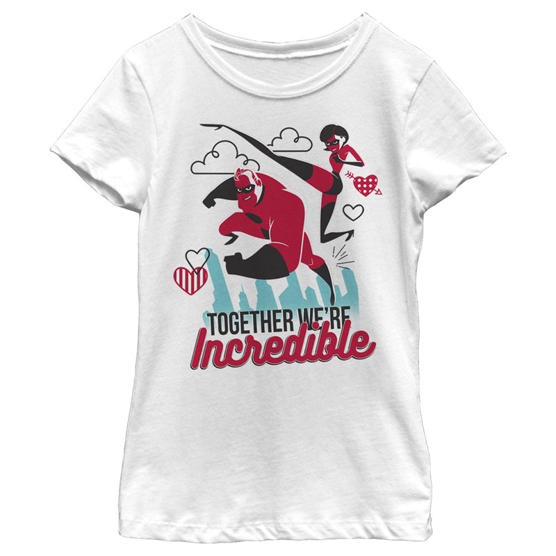 Girl's The Incredibles Valentine Together We're Incredible T-Shirt