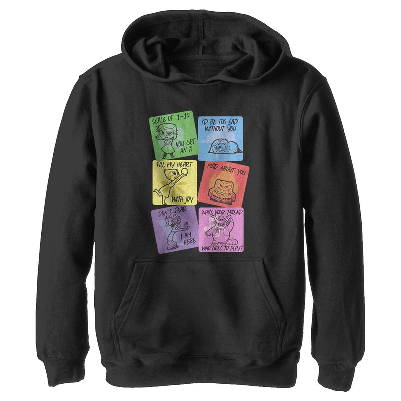 Boy's Inside Out Emotions Valentine Cards Pull Over Hoodie