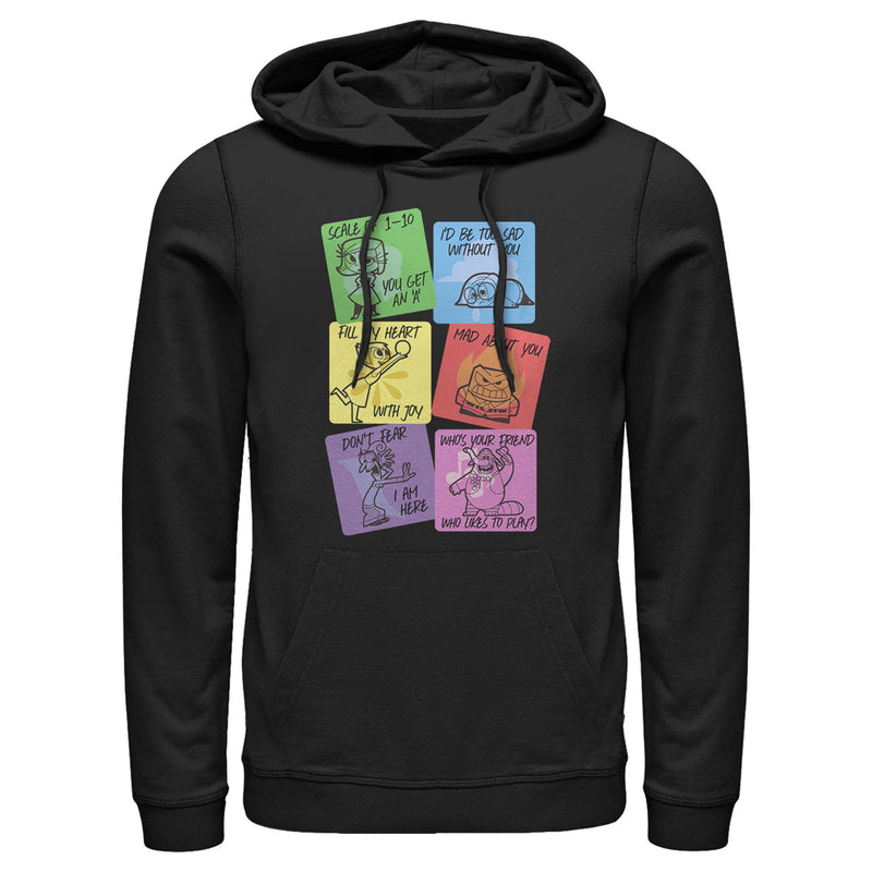 Men's Inside Out Emotions Valentine Cards Pull Over Hoodie