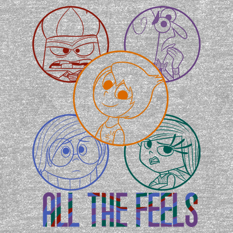 Women's Inside Out All the Feels Emotions Outline T-Shirt