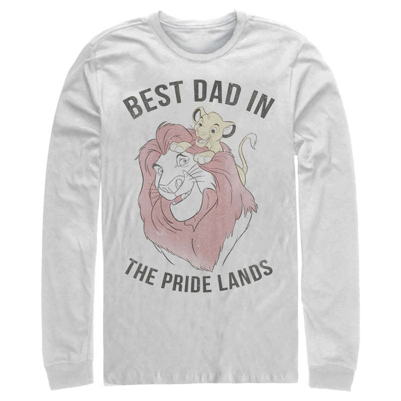 Men's Lion King Simba and Mufasa Best Dad in the Pride Lands Long Sleeve Shirt