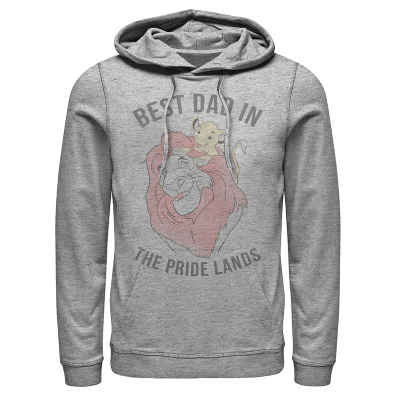 Men's Lion King Simba and Mufasa Best Dad in the Pride Lands Pull Over Hoodie